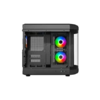 Thunder Rogue TGC-657B Modern Aesthetic Dual Chamber Panoramic Tempered Glass Mid-Tower ATX PC Gaming Case – Black 5