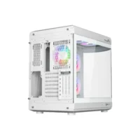 Thunder Rogue TGC-657W Modern Aesthetic Dual Chamber Panoramic Tempered Glass Mid-Tower ATX PC Gaming Case – White 4