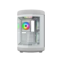 Thunder Rogue TGC-657W Modern Aesthetic Dual Chamber Panoramic Tempered Glass Mid-Tower ATX PC Gaming Case – White 5