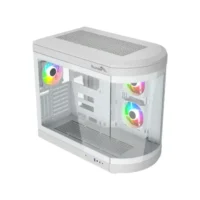 Thunder Rogue TGC-657W Modern Aesthetic Dual Chamber Panoramic Tempered Glass Mid-Tower ATX PC Gaming Case – White 6