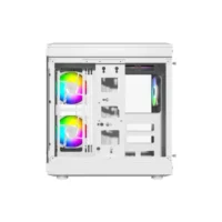 Thunder Carbon TGC-639W Modern Aesthetic Dual Chamber Panoramic Tempered Glass Mid-Tower ATX PC Gaming Case – White 6