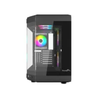 Thunder Carbon TGC-639B Modern Aesthetic Dual Chamber Panoramic Tempered Glass Mid-Tower ATX PC Gaming Case – Black 7