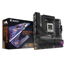 GIGABYTE B650M AORUS Elite AX Gaming Motherboard (AM5/ LGA 1718/ AMD B650/ Micro-ATX// DDR5/ 2* M.2/ PCIe 5.0/ USB 3.2 Gen2X2 Type-C/Intel 2.5GbE LAN/Q-Flash Plus/EZ-Latch) 1