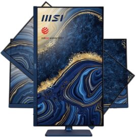 MSI Modern MD241P 24" 75Hz FHD IPS HDMI USB Type-C Swivel Pivot Height Adjust Tilt Built-in Speakers Monitor UltraMarine - Image 3
