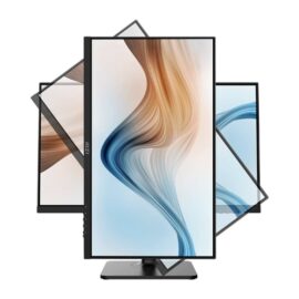 MSI Modern MD241P 24" 75Hz FHD IPS HDMI USB Type-C Swivel Pivot Height Adjust Tilt Built-in Speakers Monitor Black - Image 3