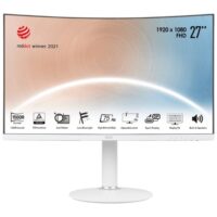 MSI Modern MD271CPW 27" 75Hz Full HD Curved HDMI USB-C, Audio Built-in Speakers Monitor