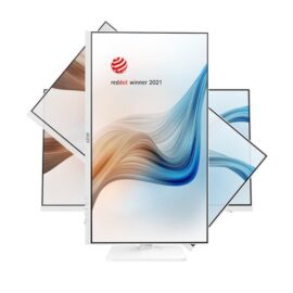 MSI Modern MD271PW 27" 75Hz FHD IPS HDMI USB Type-C Swivel Pivot Height Adjust Tilt Built-in Speakers Monitor White - Image 3