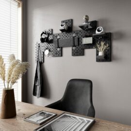 MXG PB-07 Wall Mounted Modular Gaming 7Pcs Pegboards Black