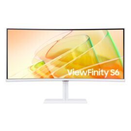SAMSUNG ViewFinity S6 34" LS34C650 65TC A UWQHD Display, 100Hz Refresh Rate, 5ms Response Time, 1000R Curvature, Built-In Speaker, KVM Switch, FreeSync Technology Monitor