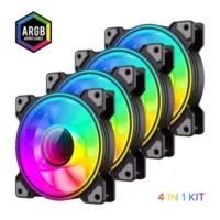 GAMEMAX DRH400, 120mm Dual Ring ARGB Fan 4-in-1 Kit, Includes Premium V4.0 ARGB HUB with Wireless Remote Controller 2
