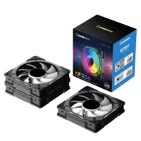 GAMEMAX KF300 BK, 120mm Black Frame ARGB Fan 3-in-1 Kit, Includes Premium V4.0 ARGB HUB with Wireless Remote Controller 3
