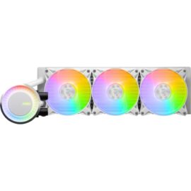 MSI MAG CoreLiquid E360 AIO ARGB CPU Liquid Cooler - Rotating Cap Design - 360mm Radiator - Triple 120mm ARGB PWM Fans - LGA 1700 Ready / AM5 Compatible White - Image 3