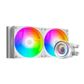 ID-COOLING FX240 INF ARGB 240mm AIO Liquid CPU Cooler w/ Infinity Mirror Display – White