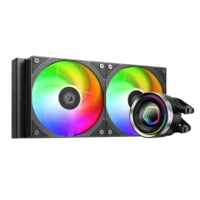 ID-COOLING FX240 INF ARGB 240mm AIO Liquid CPU Cooler w/ Infinity Mirror Display – Black