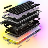 HYTE Keeb TKL - Modern Human Interface - Customizable Tenkeyless Wired Crystal Bubble RGB Gasket Mounted Mechanical Keyboard - Image 3