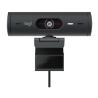 Logitech Brio 505 FHD Webcam, 30fps Frame Rate, Integrated Privacy Shutter, Dual Noise Reducing Mics, 4x Digital Zoom, USB-C