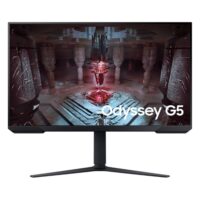 Samsung Odyssey G5 27" LS27CG510EMXUE G51C Gaming Monitor, QHD 165Hz VA Display, 1ms (MPRT) Response Time, AMD FreeSync, 16.7M Color, HDR10 Display Port 1.4/ HDMI 2.0 / Headphone, Black