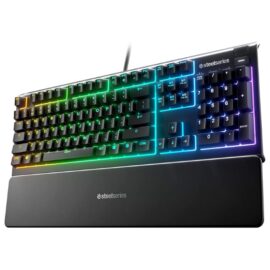 SteelSeries Apex 3 RGB Gaming Keyboard Whisper-Quiet Switches