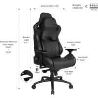 AndaSeat Kaiser 2 Pro Dark Knight Premium Leather Gaming Style Office Chair – Black – Free Shipping 7