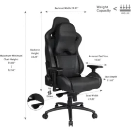 AndaSeat Kaiser 2 Pro Dark Knight Premium Leather Gaming Style Office Chair – Black – Free Shipping 7