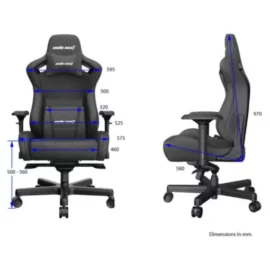 AndaSeat Kaiser 2 Leather Gaming Chair, XL Premium Ergonomic Gamer Chair for Adults, Plus Size Video Game Chairs, Memory Foam Neck Pillow & Lumbar Back Support – Black – Free Shipping 6
