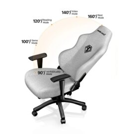 Anda Seat Phantom 3 Gaming Chair Ergonomic Design Widened Seat Cushion Fabric Ash Gray - Image 8