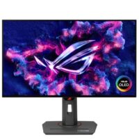 Asus ROG Strix OLED XG27AQDMG Gaming Monitor 27-inch (26.5-inch viewable) 1440p glossy WOLED panel, 240 Hz, 0.03 ms, custom heatsink, OLED Anti-flicker, ASUS OLED Care, uniform brightness, G-SYNC® compatible, 99% DCI-P3, and DisplayWidget Center