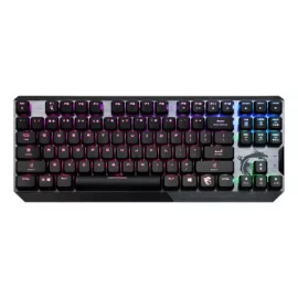 MSI Vigor GK50 Low Profile TKL RGB Mechanical Gaming Keyboard, 50+ Million Keystroke Life, Per-key RGB Mystic Light, Hybrid 6+N Key Rollover – Kailh White Clicky 1