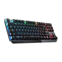 MSI Vigor GK50 Low Profile TKL RGB Mechanical Gaming Keyboard, 50+ Million Keystroke Life, Per-key RGB Mystic Light, Hybrid 6+N Key Rollover – Kailh White Clicky 2