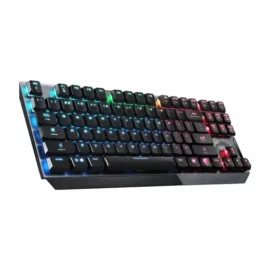MSI Vigor GK50 Low Profile TKL RGB Mechanical Gaming Keyboard, 50+ Million Keystroke Life, Per-key RGB Mystic Light, Hybrid 6+N Key Rollover – Kailh White Clicky 2