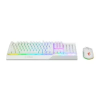 MSI Vigor GK30 Combo White, 6-Zone RGB GK30 Gaming Keyboard & GM11 Gaming Mouse, Water Repellent & Splash-Proof, 5000 DPI 3