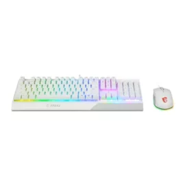 MSI Vigor GK30 Combo White, 6-Zone RGB GK30 Gaming Keyboard & GM11 Gaming Mouse, Water Repellent & Splash-Proof, 5000 DPI 3