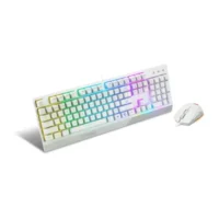 MSI Vigor GK30 Combo White, 6-Zone RGB GK30 Gaming Keyboard & GM11 Gaming Mouse, Water Repellent & Splash-Proof, 5000 DPI 4