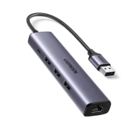 UGREEN 60554 USB 3.0 To Ethernet Adapter 5 In 1 Multiport Hub