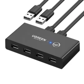 UGREEN 30767 USB 2.0 Switch 2 In 4 Output USB KVM Switch