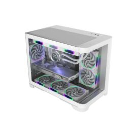 1st Player UV6 FISK TANK M-ATX ITX PC Gaming Case - White - Image 3