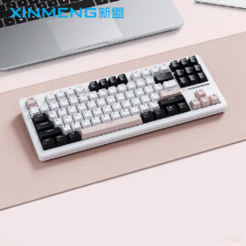 SAMA XINMENG M87 Pro V2 Tri-Mode Gasket Mechanical Keyboard - White Pink - G-Yellow Switch
