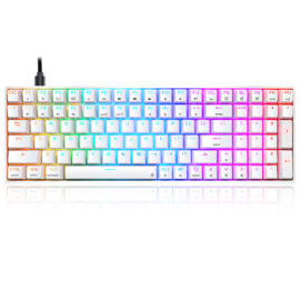 Skyloong GK96 White Tri-mode Wireless RGB Mechanical Keyboard – Red Switches