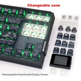 SKYLOONG GK87 Pro Wireless Mechanical Keyboard with TFT Screen – Crazy Scientist – Red Switches 6