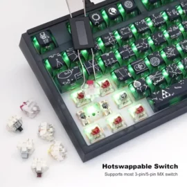 SKYLOONG GK87 Pro Wireless Mechanical Keyboard with TFT Screen – Crazy Scientist – Red Switches 3