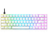 Skyloong GK68 White Tri-mode Wireless RGB Mechanical Keyboard – Brown Switches
