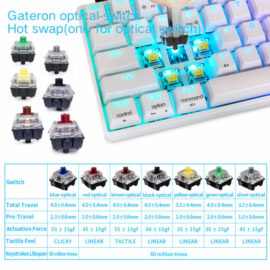 Skyloong GK68 White Tri-mode Wireless RGB Mechanical Keyboard – Brown Switches 2