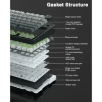 AULA F75 Pro Wireless Mechanical Keyboard,75% Gasket Hot Swappable Custom Keyboard – Gradient Grey – Reaper Axis Switch 6