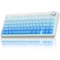 AULA F75 Pro Wireless Mechanical Keyboard,75% Gasket Hot Swappable Custom Keyboard – Gradient Blue – LEOBOG Reaper Switch