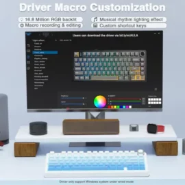 AULA F75 Pro Wireless Mechanical Keyboard,75% Gasket Hot Swappable Custom Keyboard – Gradient Blue – LEOBOG Reaper Switch 5