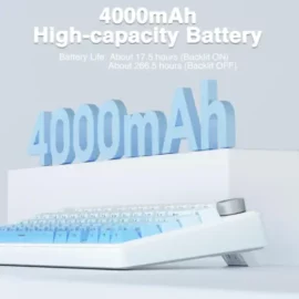 AULA F75 Pro Wireless Mechanical Keyboard,75% Gasket Hot Swappable Custom Keyboard – Gradient Blue – LEOBOG Reaper Switch 4