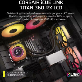 Corsair iCUE LINK TITAN 360 RX LCD Liquid CPU Cooler Back - Image 9
