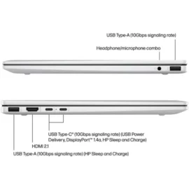 HP Envy X360 14 FA0013DX AMD Ryzen 5 8640HS 6-Core Processor 16-GB 512-GB SSD AMD Radeon Graphics 14" WUXGA 1200p IPS MicroEdge Touchscreen Convertible Display PolyStudio Audio Backlit KB W11 Glacier Silver - Image 7