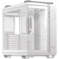 ASUS TUF Gaming GT502 Horizon ATX Mid-Tower Gaming Case, Boundless Panoramic Design, Dual-Chamber, Independent CPU and GPU Cooling Zones, Tool-Free Side Panels, 10Gbps Type-C Front Panel – White