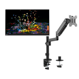 Lenovo ThinkVision P32p-20 31.5" 16:9 4K IPS Monitor Used With MXG PMA-12 Single Monitor Pole-Mounted Spring-Assisted Monitor Arm